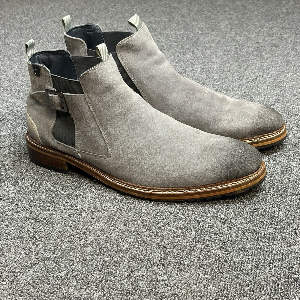 Vintage Foundry Co. Grey Suede Leather Chelsea Boots Blue Mens Size US 11